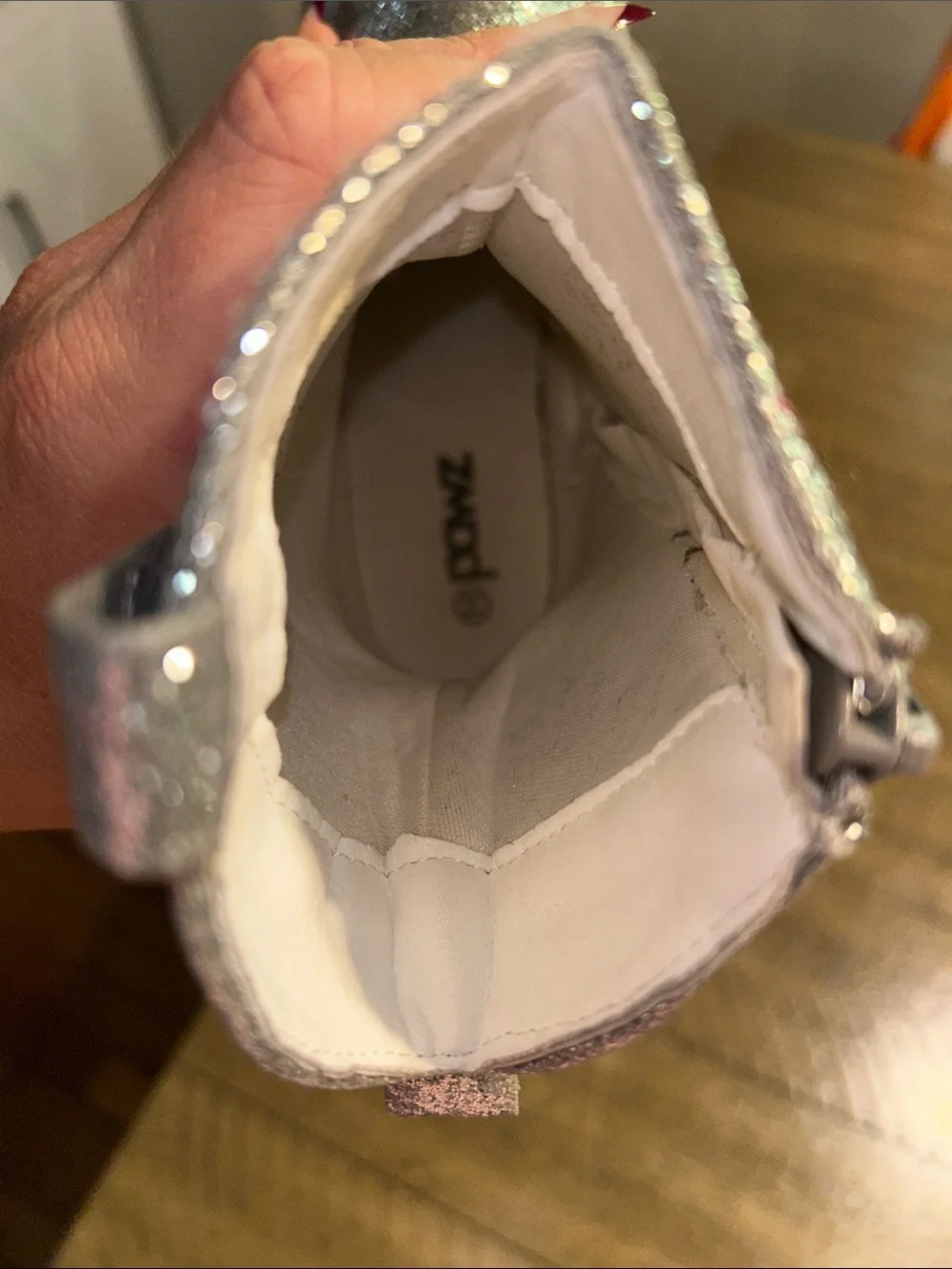 Pawz Glitter Silver and pink Cowboy Boots size 11